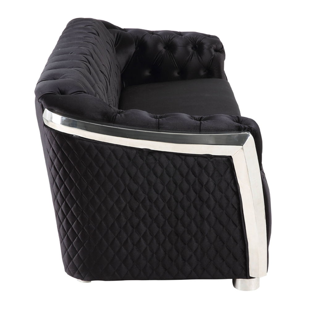 Pyroden - Chair - Black Velvet & Chrome - Urban Living Furniture (Los Angeles, CA)