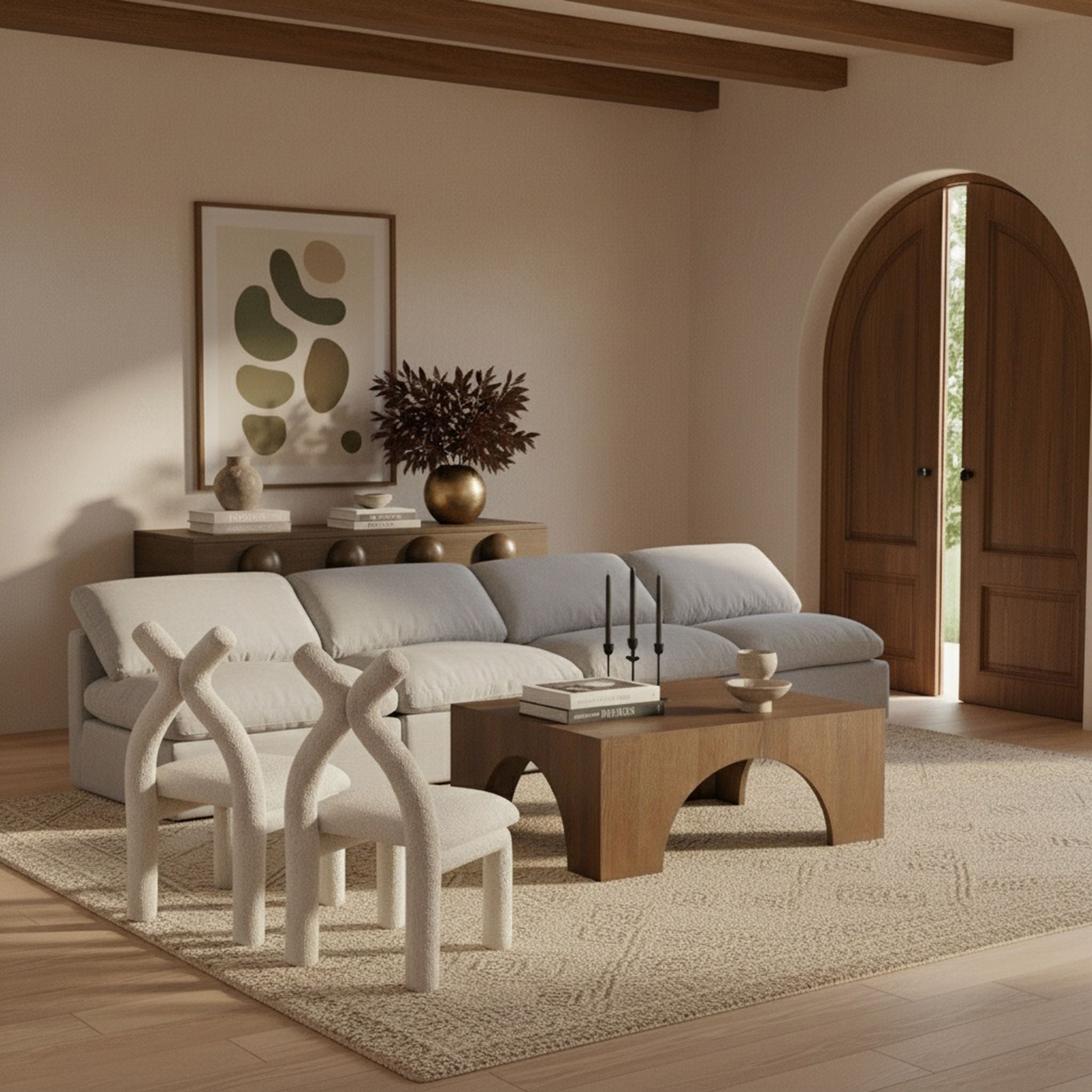 Indulge - Linen 4 Seat Modular Armless Sofa - Urban Living Furniture (Los Angeles, CA)