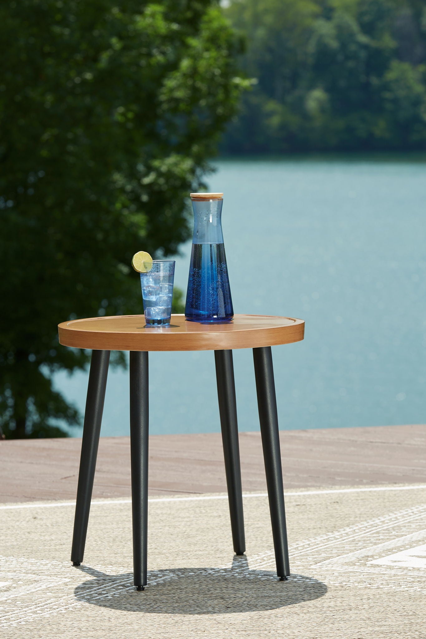 Horizon Hall - Two-tone Brown - Round End Table - Urban Living Furniture (Los Angeles, CA)