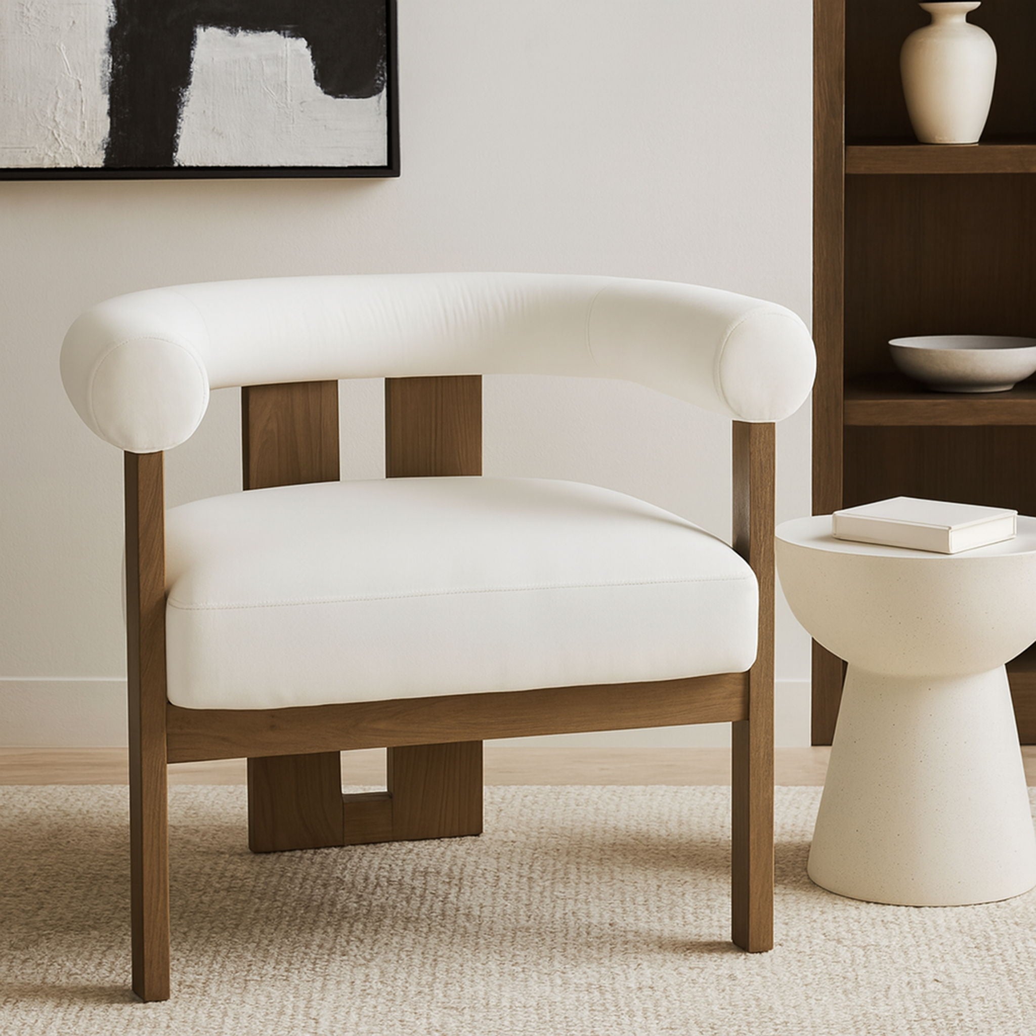 Arienzo - Performance Fabric Upholstered Accent Chair - Walnut Base - Urban Living Furniture (Los Angeles, CA)