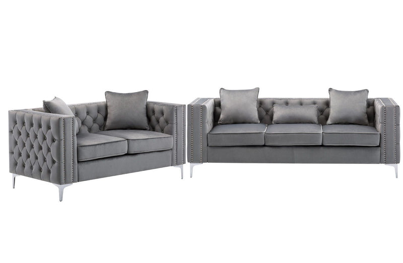 Lorreto - Velvet Fabric Living Room Set - Urban Living Furniture (Los Angeles, CA)
