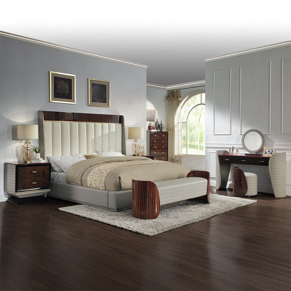 Jamonica - Eastern King Bed - Beige & Dark Brown - Urban Living Furniture (Los Angeles, CA)
