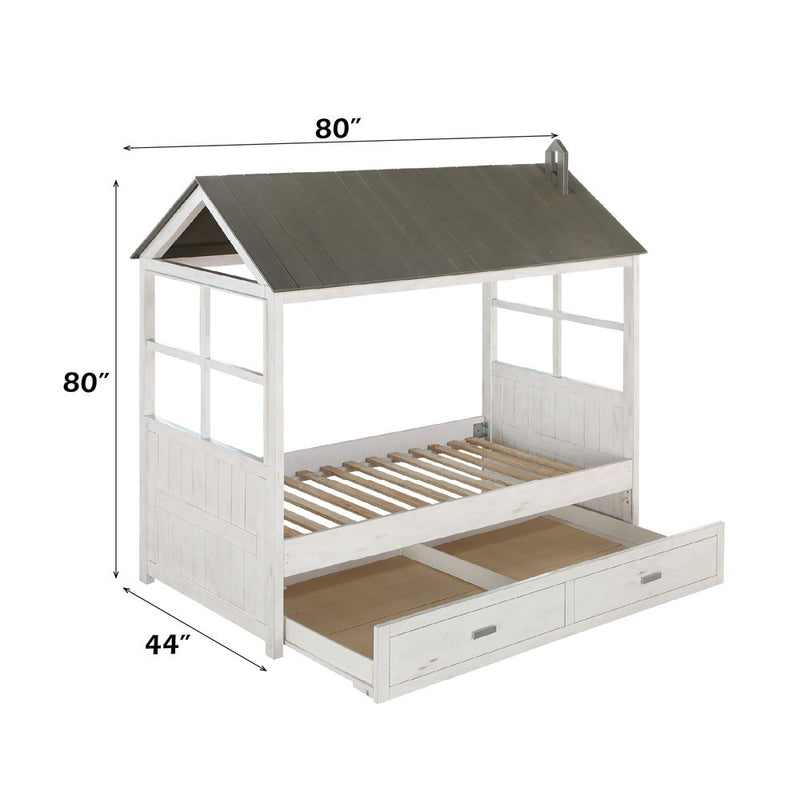 Tree House II - Twin Bed - Weathered White & Washed Gray - Urban Living Furniture (Los Angeles, CA)