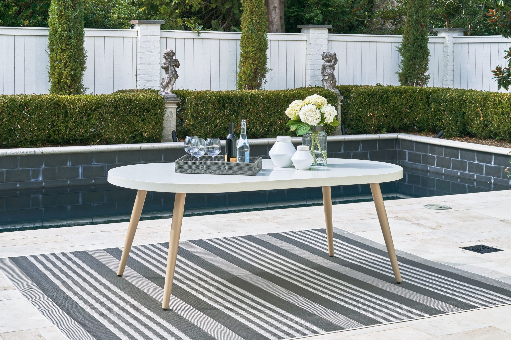 Seton Creek - White - Oval Dining Table With Umb Opt - Urban Living Furniture (Los Angeles, CA)