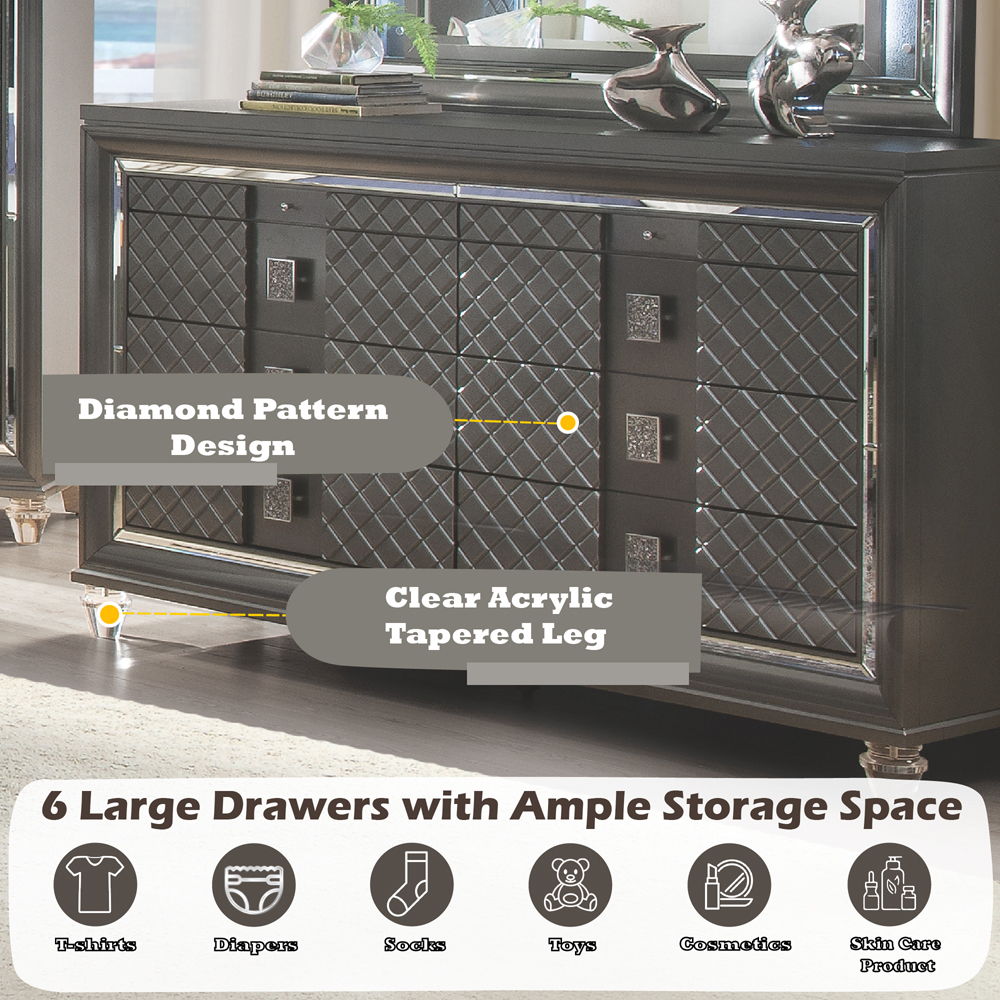 Sawyer - Dresser - Metallic Gray - Urban Living Furniture (Los Angeles, CA)