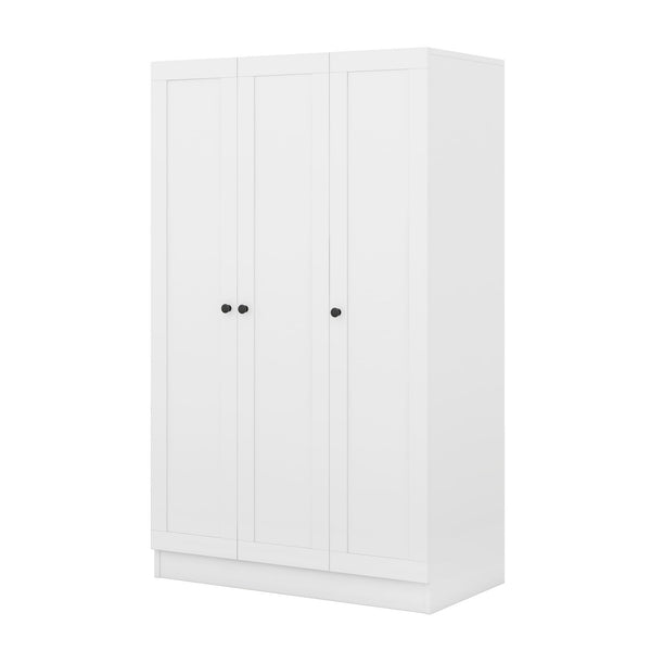 3 Door Shutter Wardrobe With Shelves - White