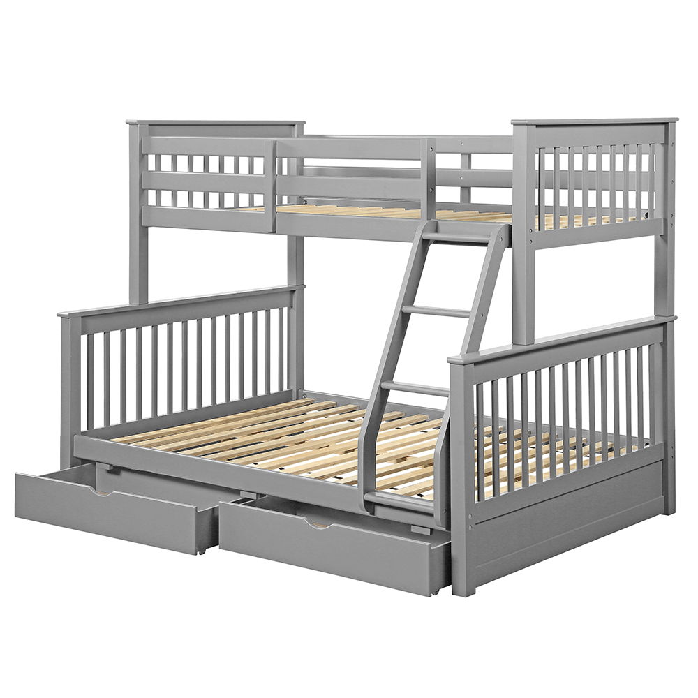 Haley II - Twin Over Full Bunk Bed With Storage - Gray - Urban Living Furniture (Los Angeles, CA)