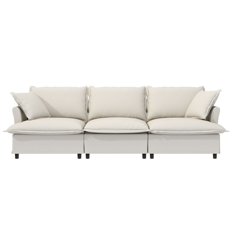 3 Seat Sofa Module For Modular Sectional Wide Seat Cloud Couch With Throw Pillows Upholstered