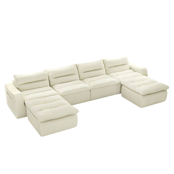 Modern Lazy Style Compression Sofa With Comfortable Beanbag Design - Beige