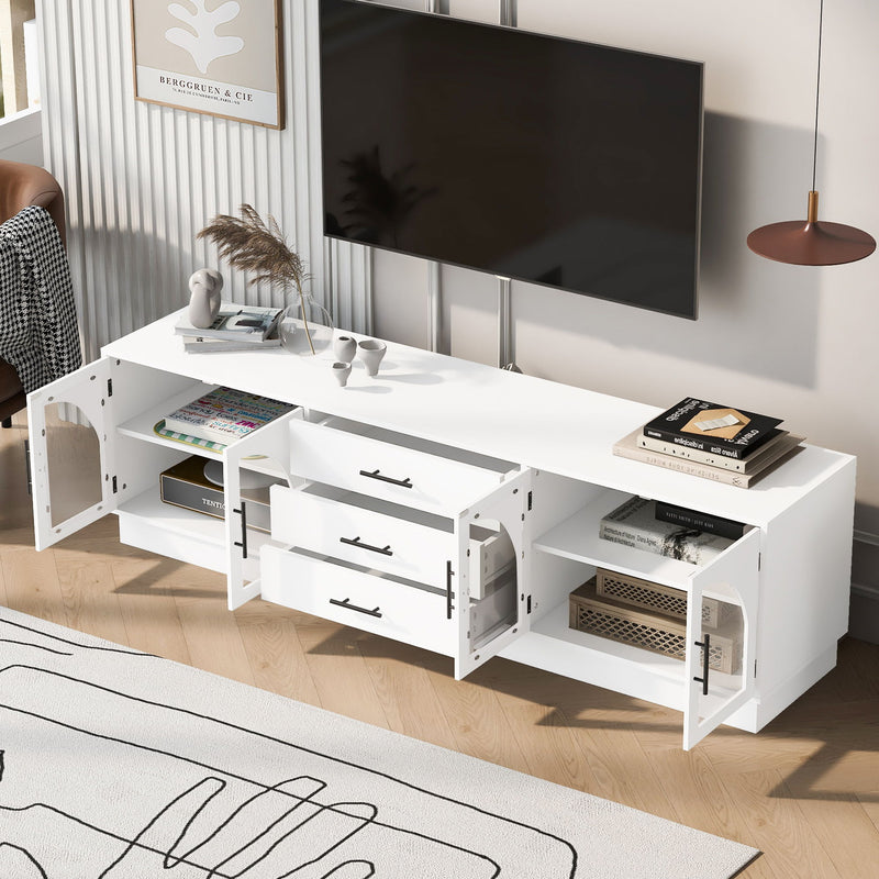 Modern Minimalist TV Stand For TVs Up To 75" With Adjustable Shelves