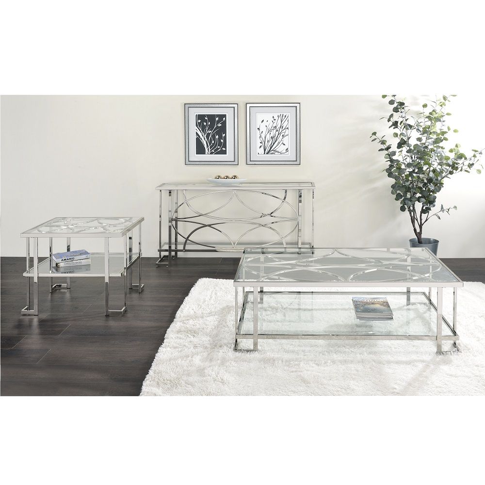 Kalan - Sofa Table - Glass & Silver - Urban Living Furniture (Los Angeles, CA)
