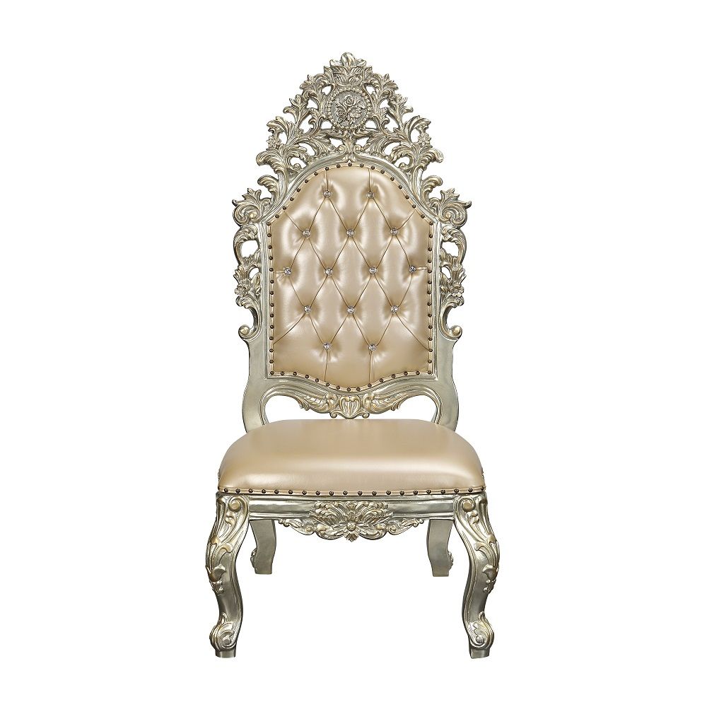Sorina - Side Chair (Set of 2) - Synthetic Leather & Antique Gold - Urban Living Furniture (Los Angeles, CA)
