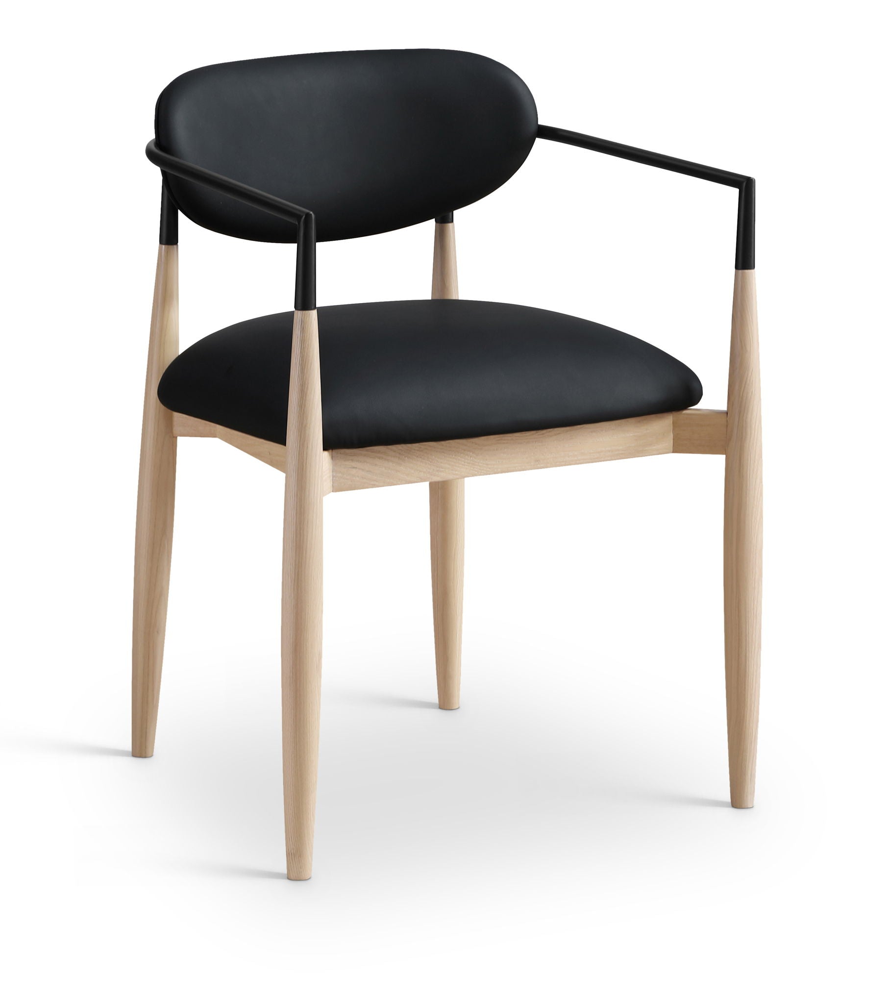 Riccio - Faux Leather Dining Arm Chair (Set of 2) - Natural Frame - Urban Living Furniture (Los Angeles, CA)