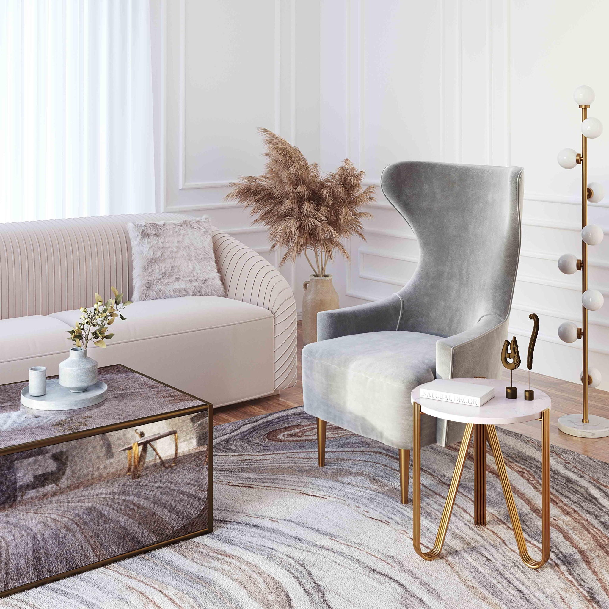 Aya - Marble Side Table - White - Urban Living Furniture (Los Angeles, CA)
