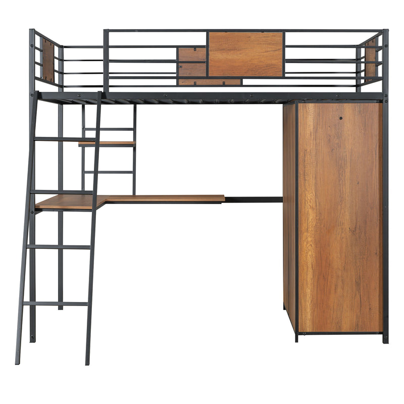 Loft Bed With L Shape Desk And Wardrobe