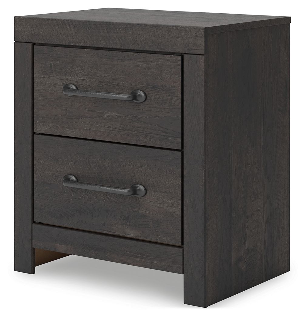 Hollivern - Dark Gray - Two Drawer Night Stand - Urban Living Furniture (Los Angeles, CA)