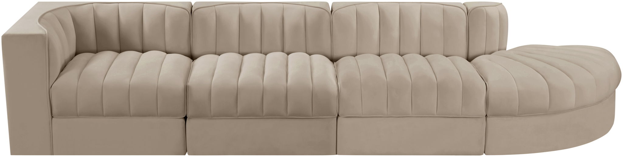 Rummi - Velvet Performance Fabric Upholstered 4 Piece Modular Sectional With Reverse Corner Chair - Urban Living Furniture (Los Angeles, CA)