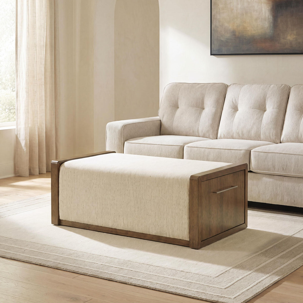 Marxmore - Upholstered Ottoman With Storage - Brown