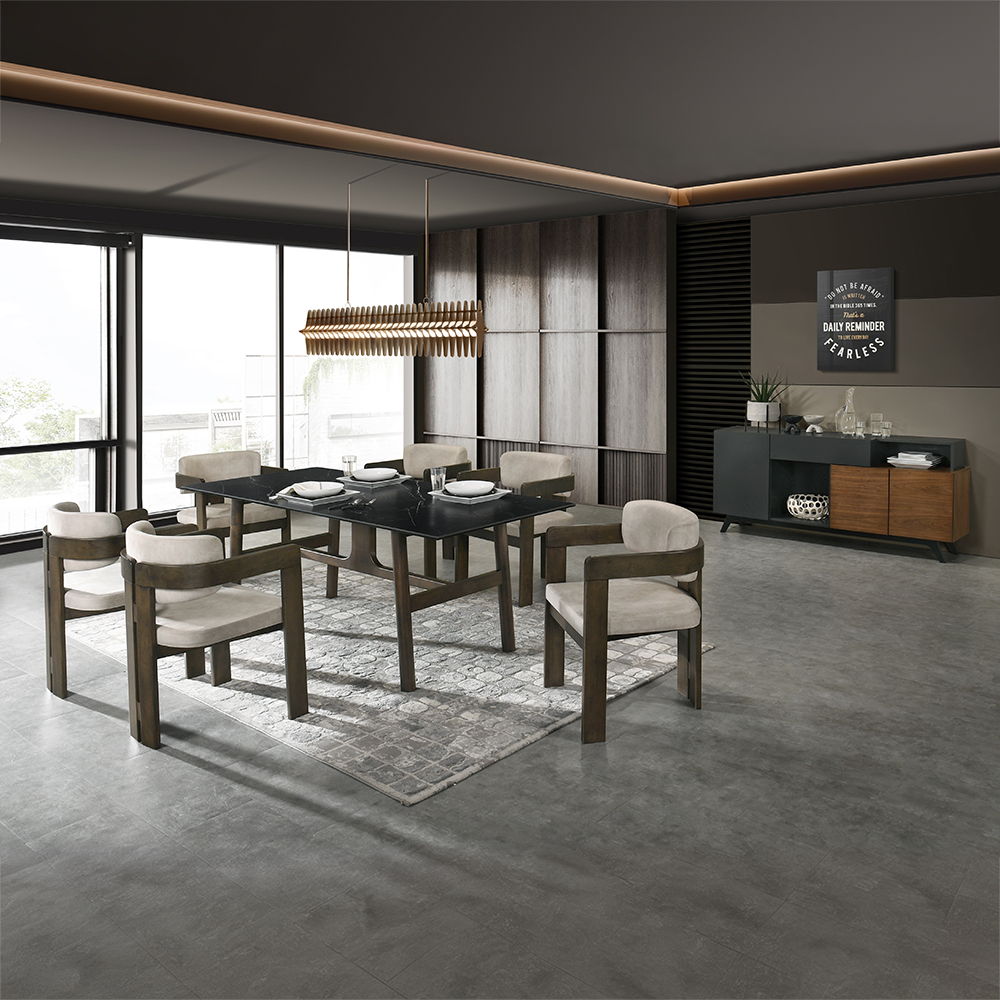 Destin - Side Chair - Light Gray Fabric & Walnut - Urban Living Furniture (Los Angeles, CA)