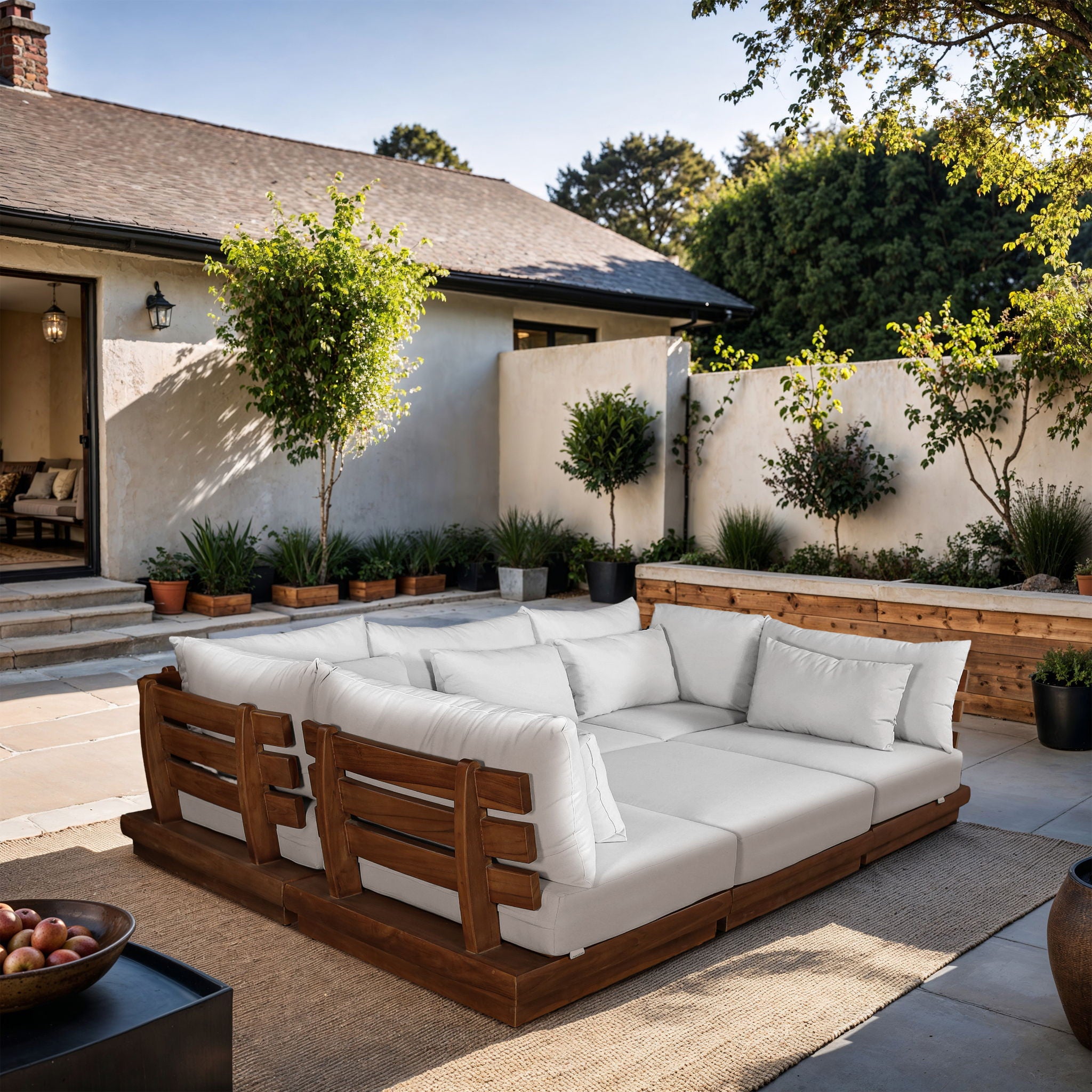 Mirella - 6 Piece Water Resistant Fabric Upholstered Outdoor Patio Modular Sectional - Urban Living Furniture (Los Angeles, CA)