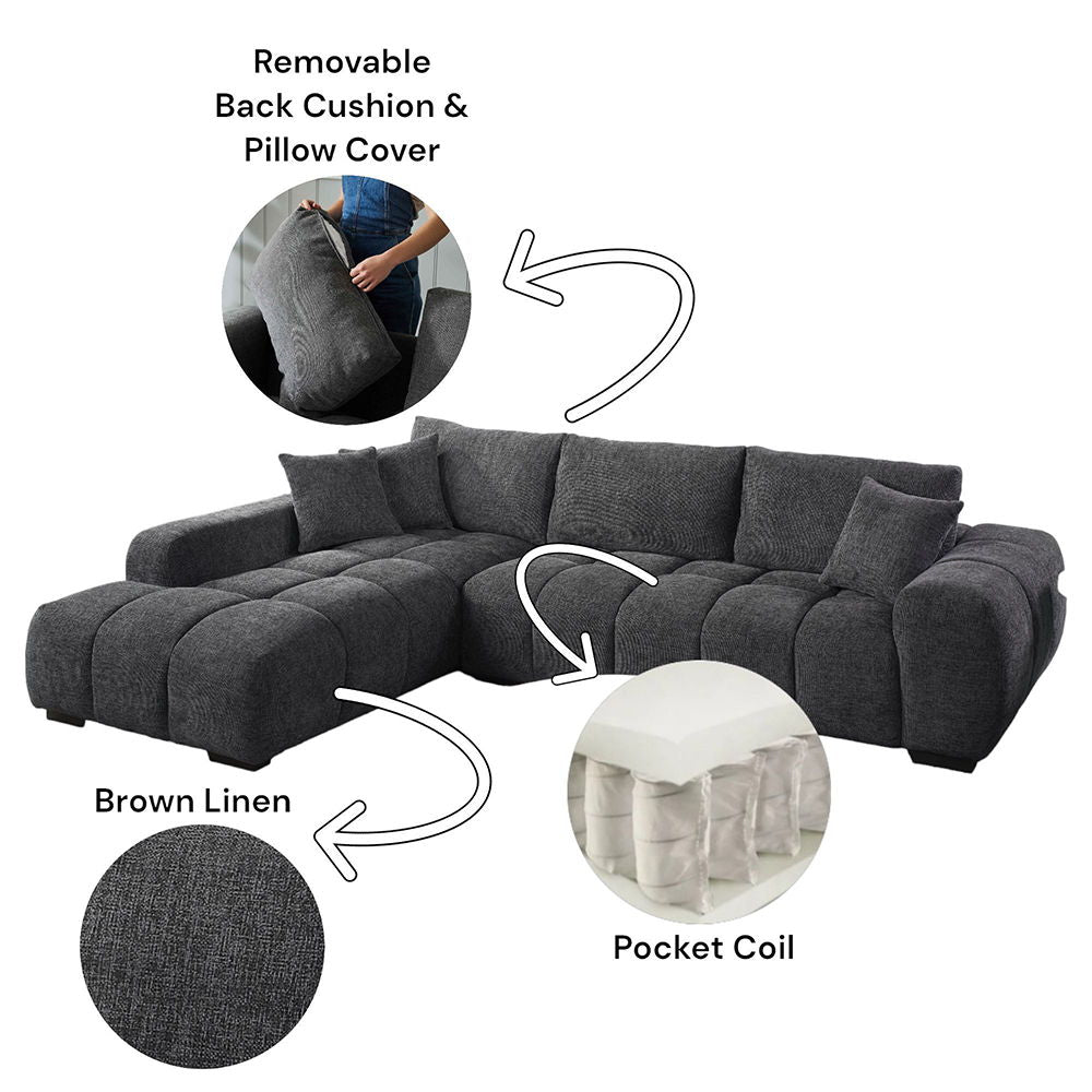 Chosen - Sectional Sofa With 3 Pillows - Urban Living Furniture (Los Angeles, CA)