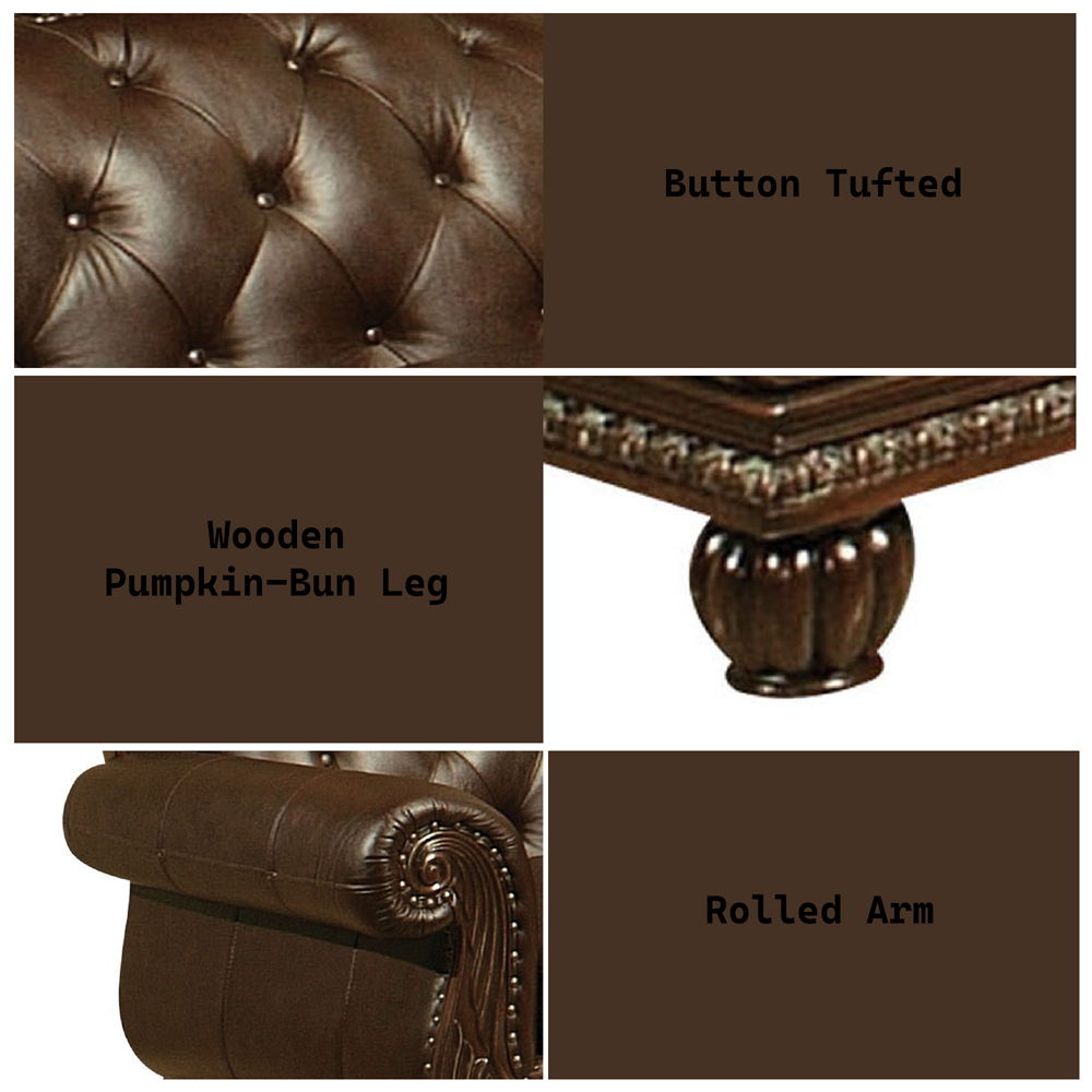 Anondale - Loveseat - Espresso Top Grain Leather Match & Cherry - Urban Living Furniture (Los Angeles, CA)