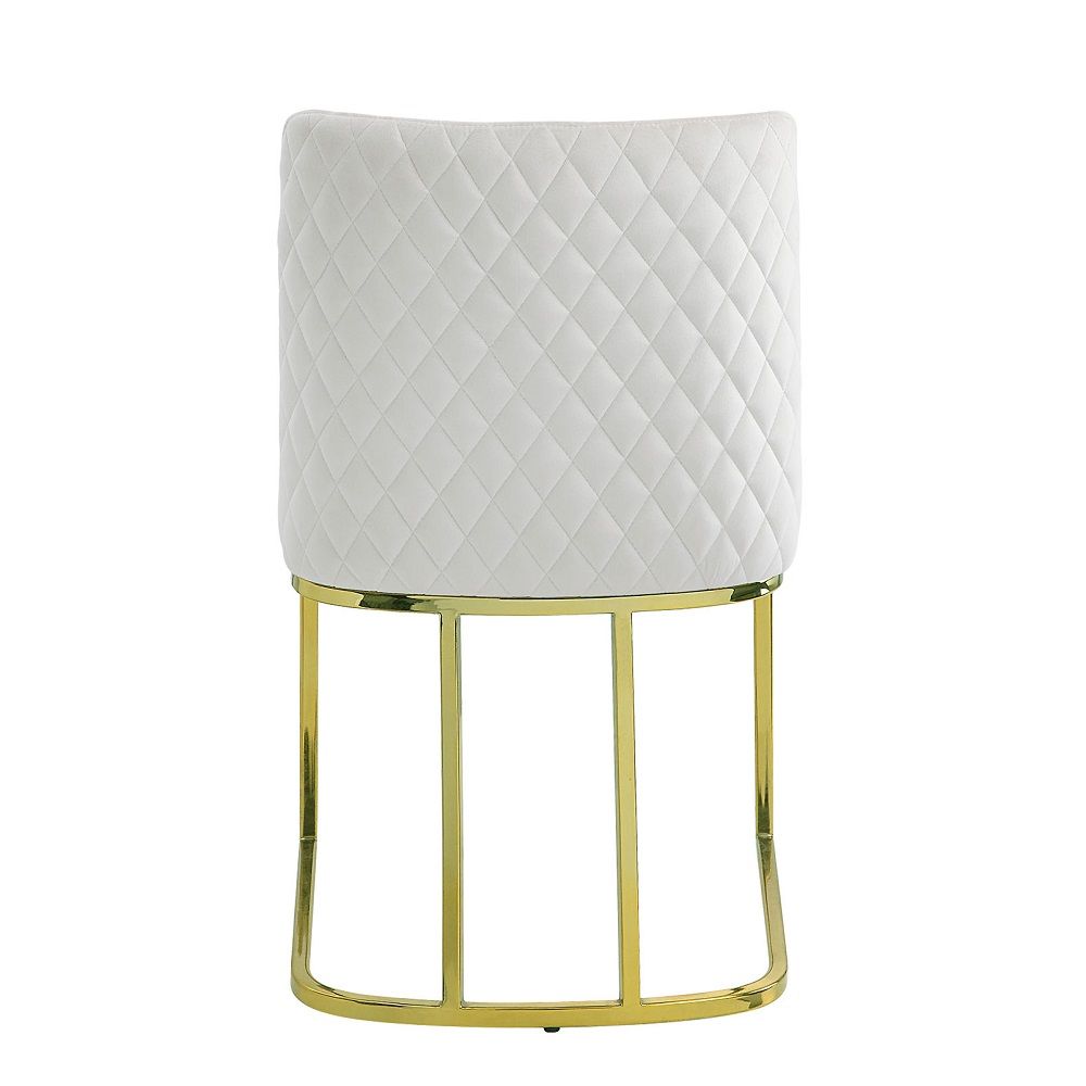 Zazie - Side Chair (Set of 2) - White Velvet & Gold - Urban Living Furniture (Los Angeles, CA)