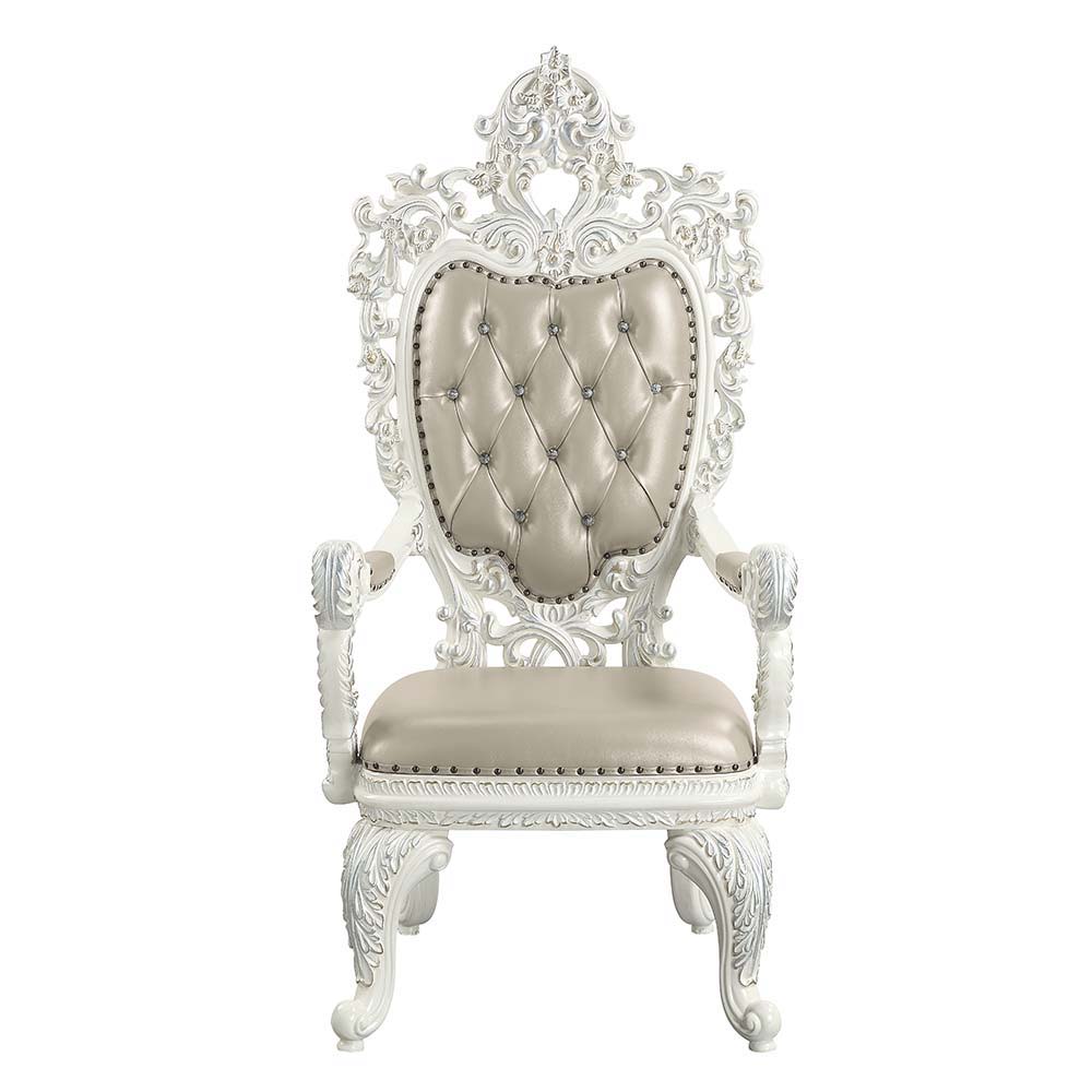 Vanaheim - Arm Chair (Set of 2) - Beige Synthetic Leather & Antique White - Urban Living Furniture (Los Angeles, CA)