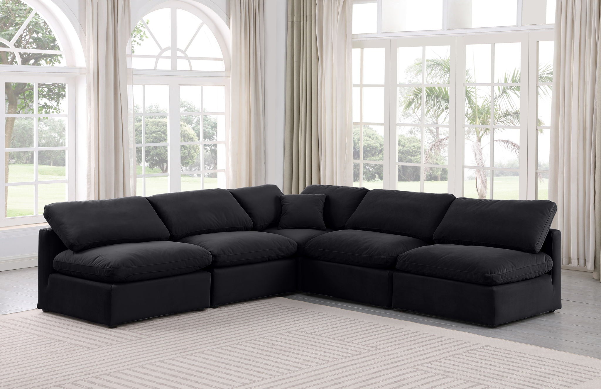 Indulge - Velvet 5 Piece Modular Corner Armless Sectional - Urban Living Furniture (Los Angeles, CA)