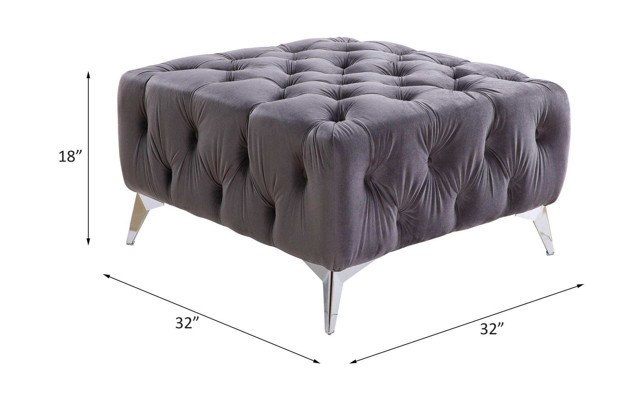 Wugtyx - Ottoman - Dark Grayvelvet - Urban Living Furniture (Los Angeles, CA)