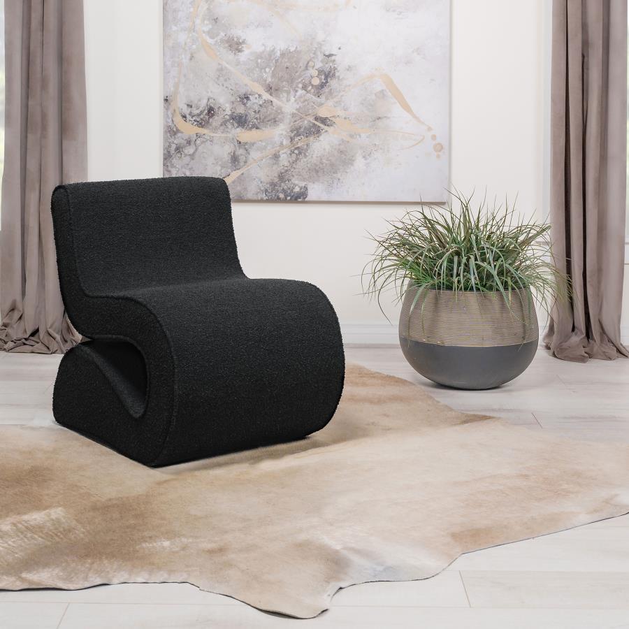 Ronea - Boucle Upholstered Armless Curved Chair - Urban Living Furniture (Los Angeles, CA)