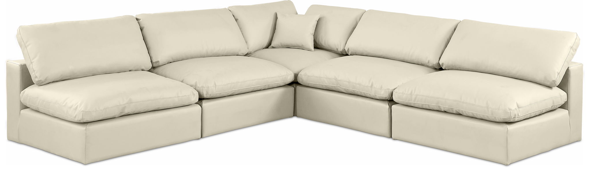 Comfy - 5 Piece Faux Leather Modular Corner Armless Sectional - Urban Living Furniture (Los Angeles, CA)