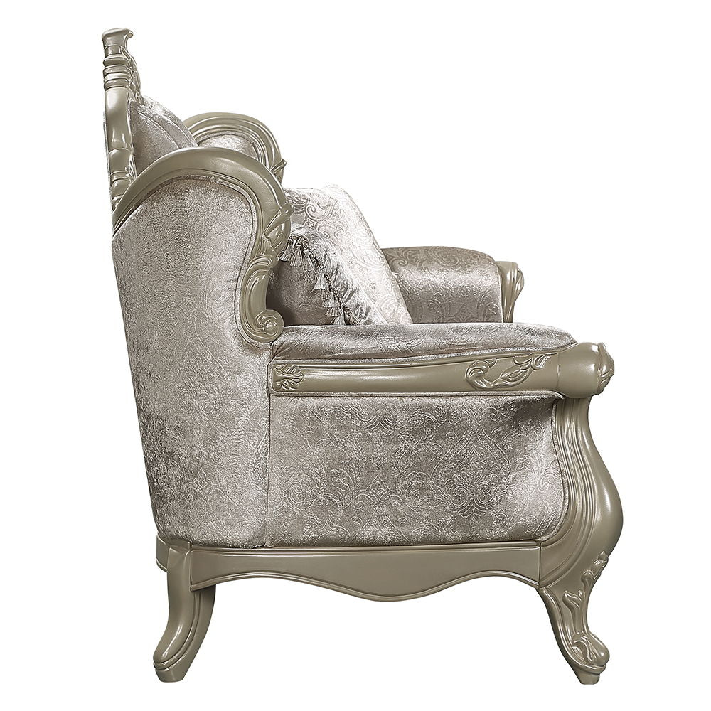 Libertee - Loveseat With 3 Pillows - Beige Fabric & Champagne - Urban Living Furniture (Los Angeles, CA)
