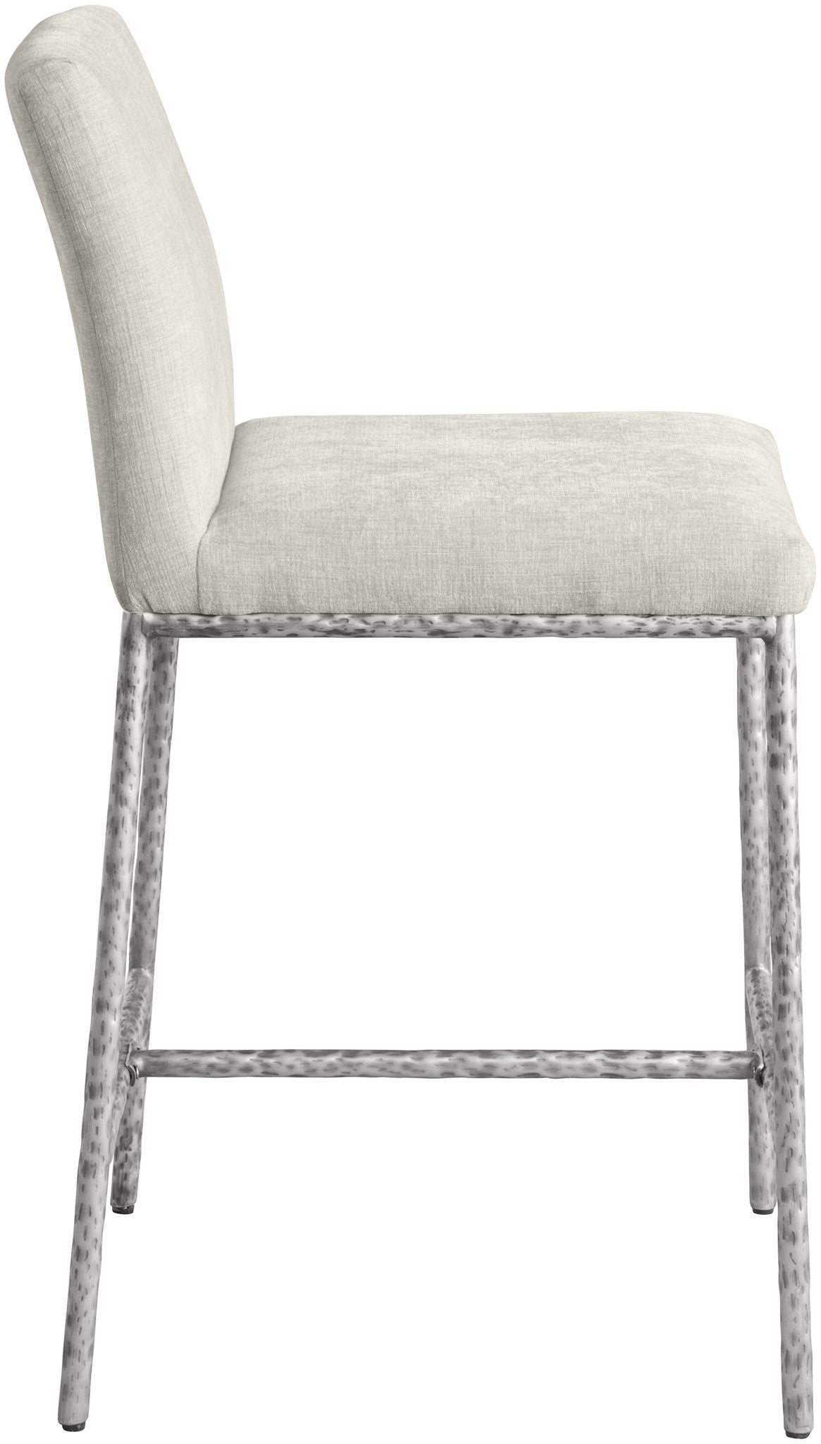 Reeves - Chenille Fabric Upholstered Counter Stool (Set of 2) - Silver Base