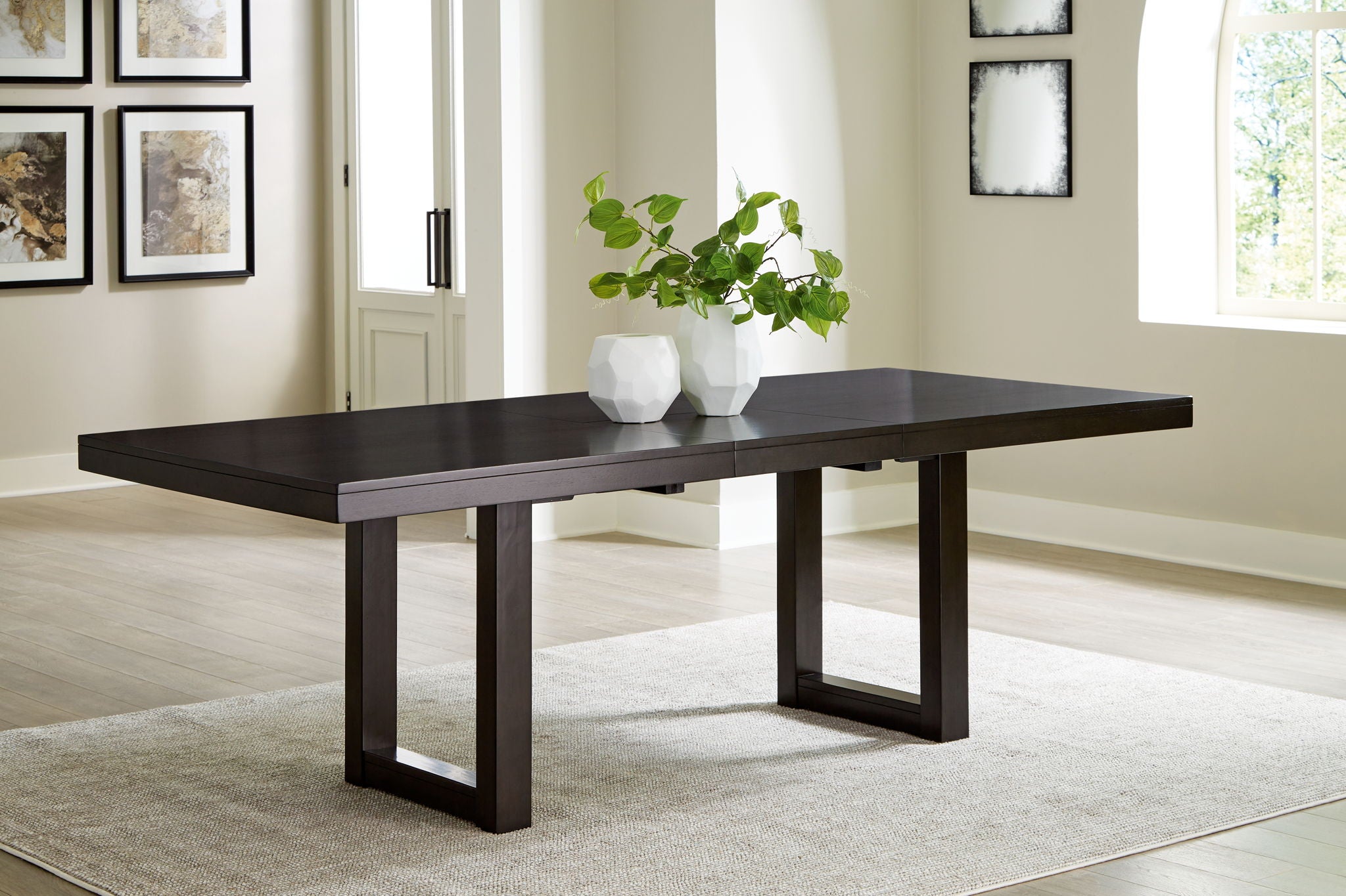 Neymorton - 7 Pc. - Rectangular Extension Table, 6 Side Chairs - Dark Grayish Brown - Urban Living Furniture (Los Angeles, CA)