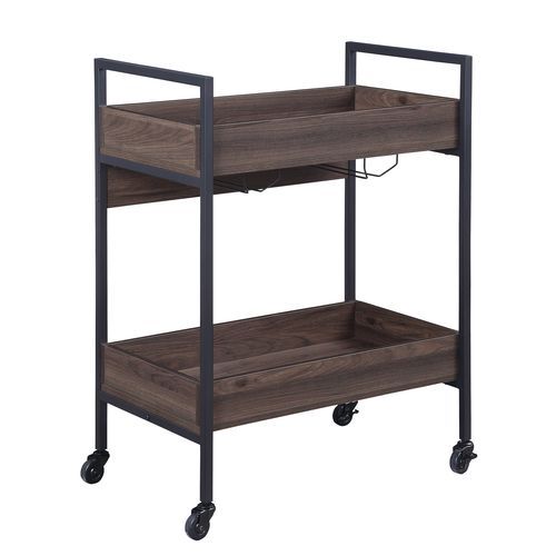 Jerrick - Kitchen Island - Walnut & Black Finish - Urban Living Furniture (Los Angeles, CA)
