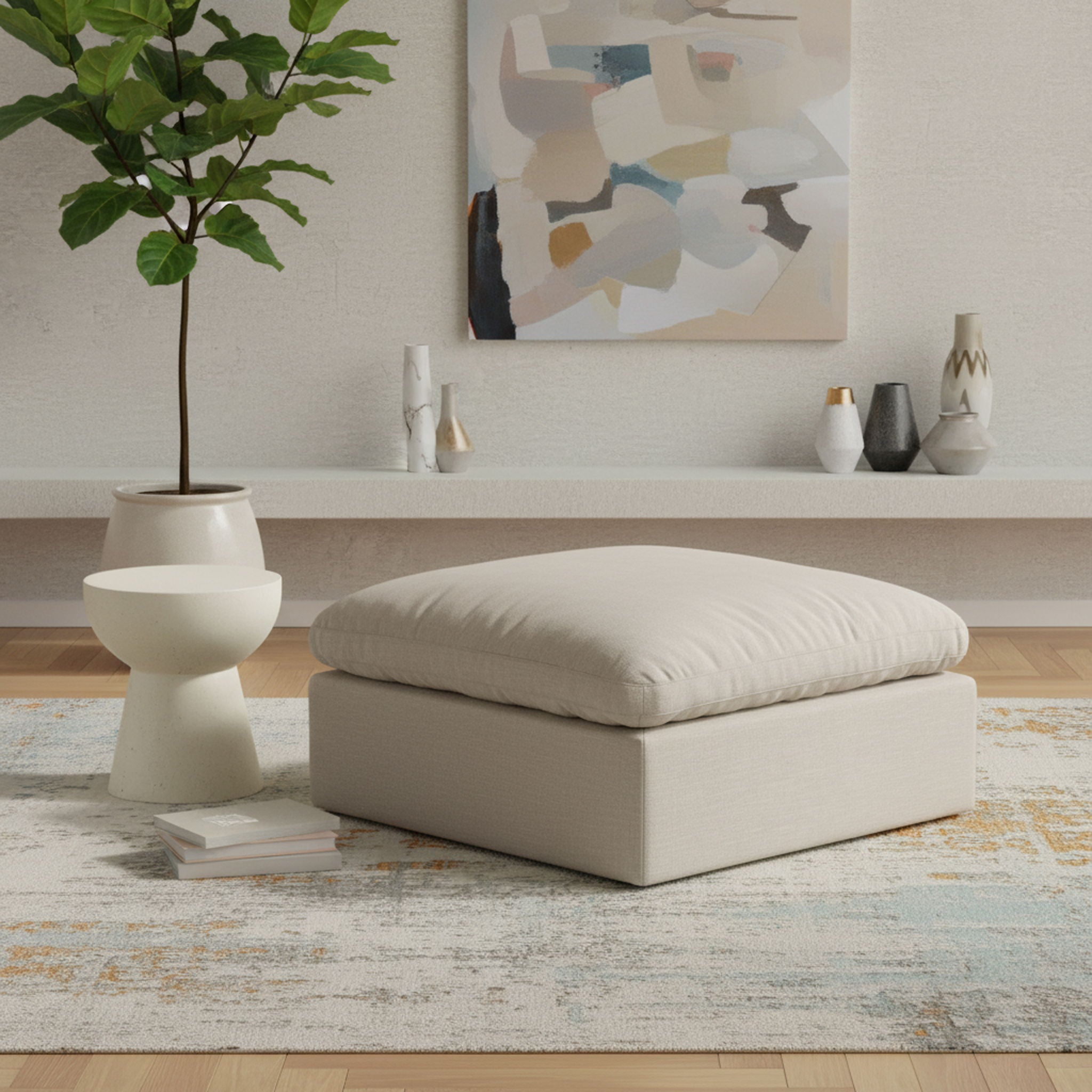 Indulge - Linen Ottoman - Urban Living Furniture (Los Angeles, CA)