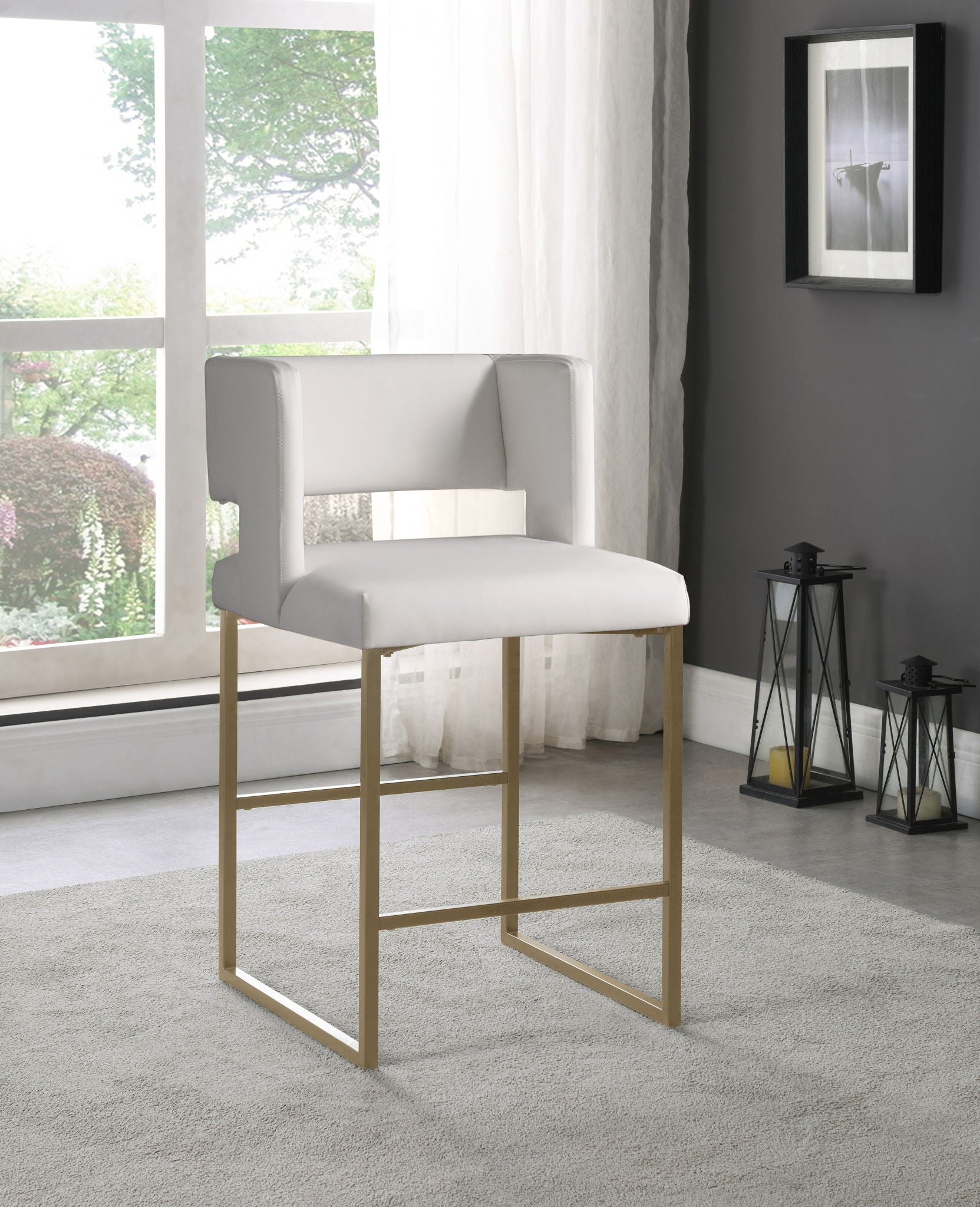 Caleb - Counter Stool with Gold Legs (Set of 2) - Urban Living Furniture (Los Angeles, CA)