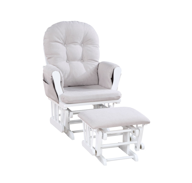 Mason - Glider And Ottoman White Wood - Urban Living Furniture (Los Angeles, CA)