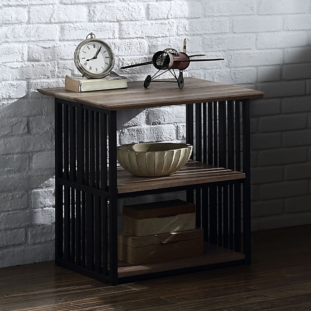 Zudora - Nightstand - Antique Oak & Black - Urban Living Furniture (Los Angeles, CA)