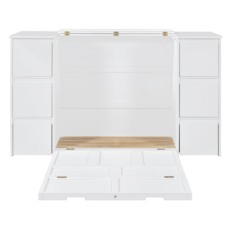 Murphy Bed With Drawers, Cabinets, And USB Ports