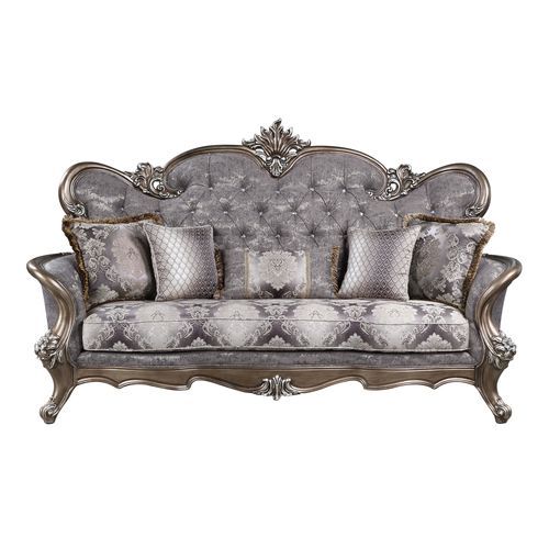 Elozzol - Sofa With 5 Pillows - Fabric & Antique Bronze - Urban Living Furniture (Los Angeles, CA)