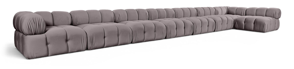 Orin - Velvet Performance Fabric Upholstered 8 Piece L-Shaped Sectional