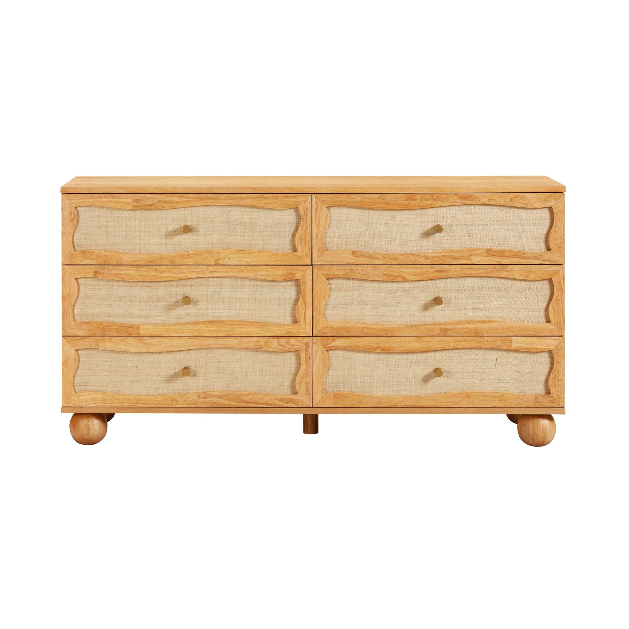 Grappa - Wood & Rattan Wavy Dresser - Natural - Urban Living Furniture (Los Angeles, CA)