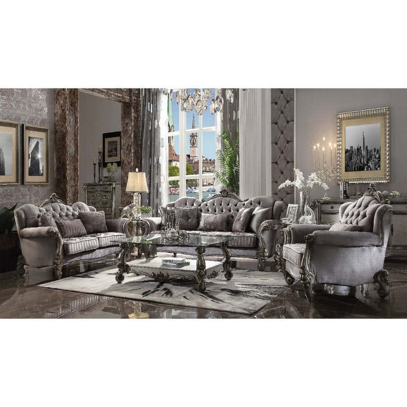 Versailles - Chair - Velvet & Antique Platinum - 46" - Urban Living Furniture (Los Angeles, CA)