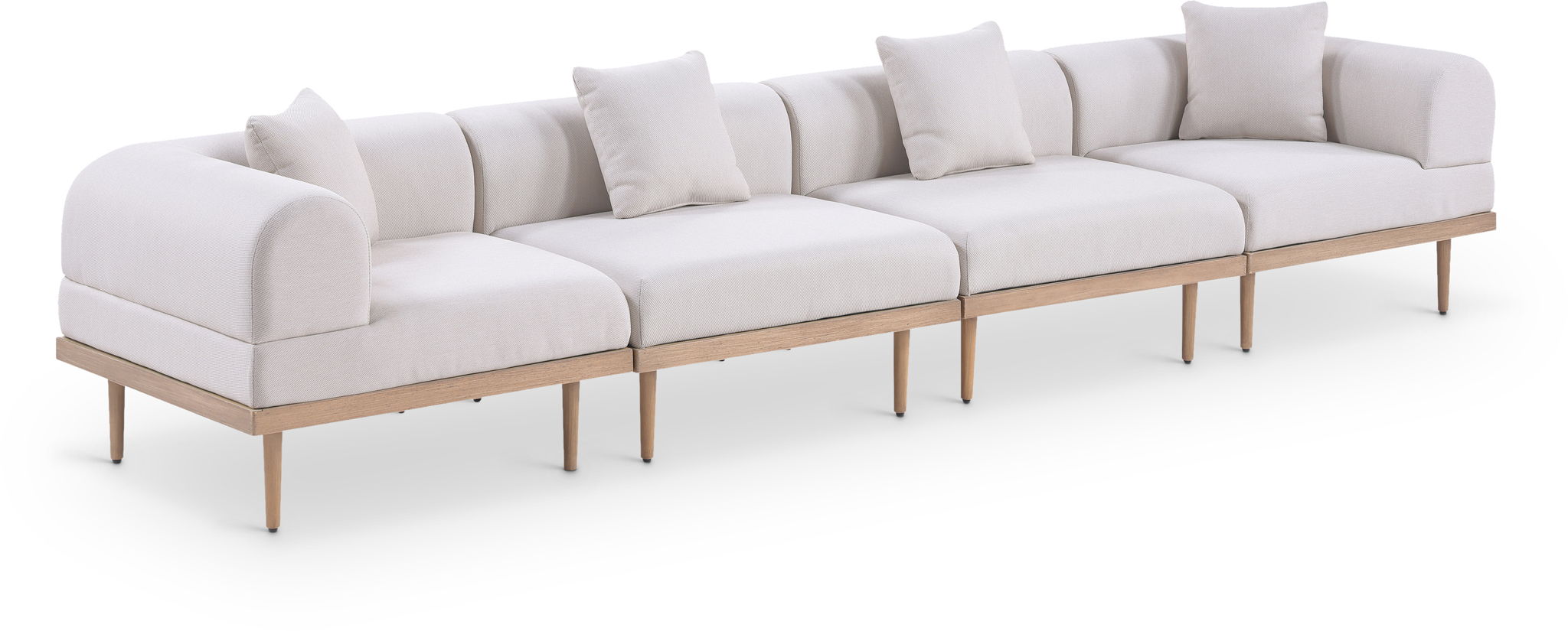 Laguna - 4 Piece Resilient Water Resistant Fabric 142" Upholstered Outdoor Patio Modular Sofa - Urban Living Furniture (Los Angeles, CA)