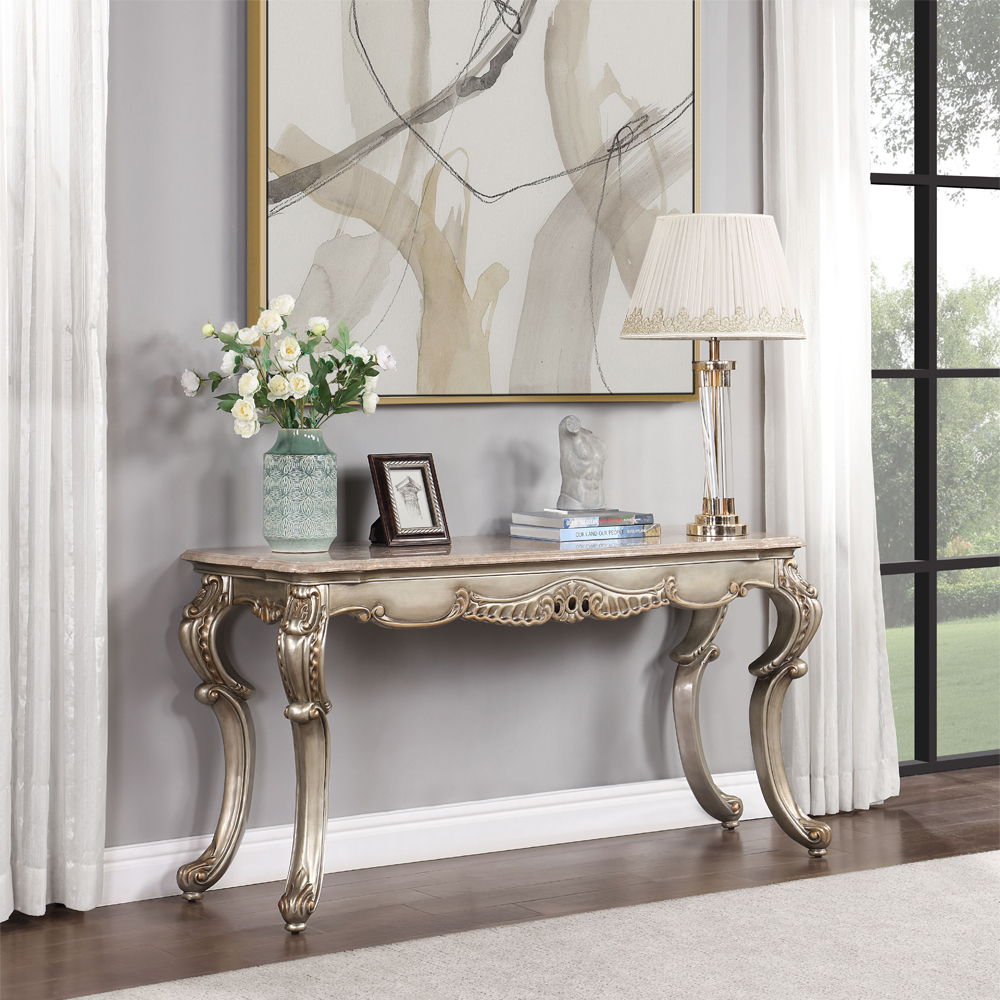 Miliani - Sofa Table With Marble Top - Natural Marble Top & Antique Bronze - Urban Living Furniture (Los Angeles, CA)