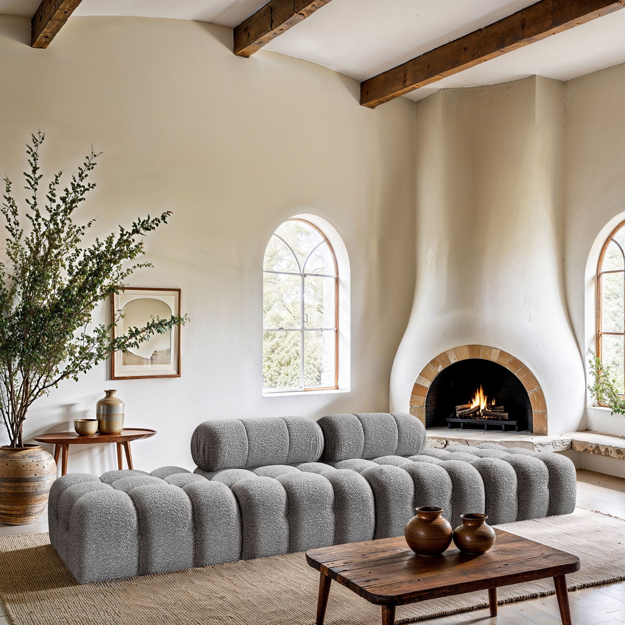 Ames - 4 Piece Boucle Upholstered Modular Sofa With 2 Backless Seats - Urban Living Furniture (Los Angeles, CA)