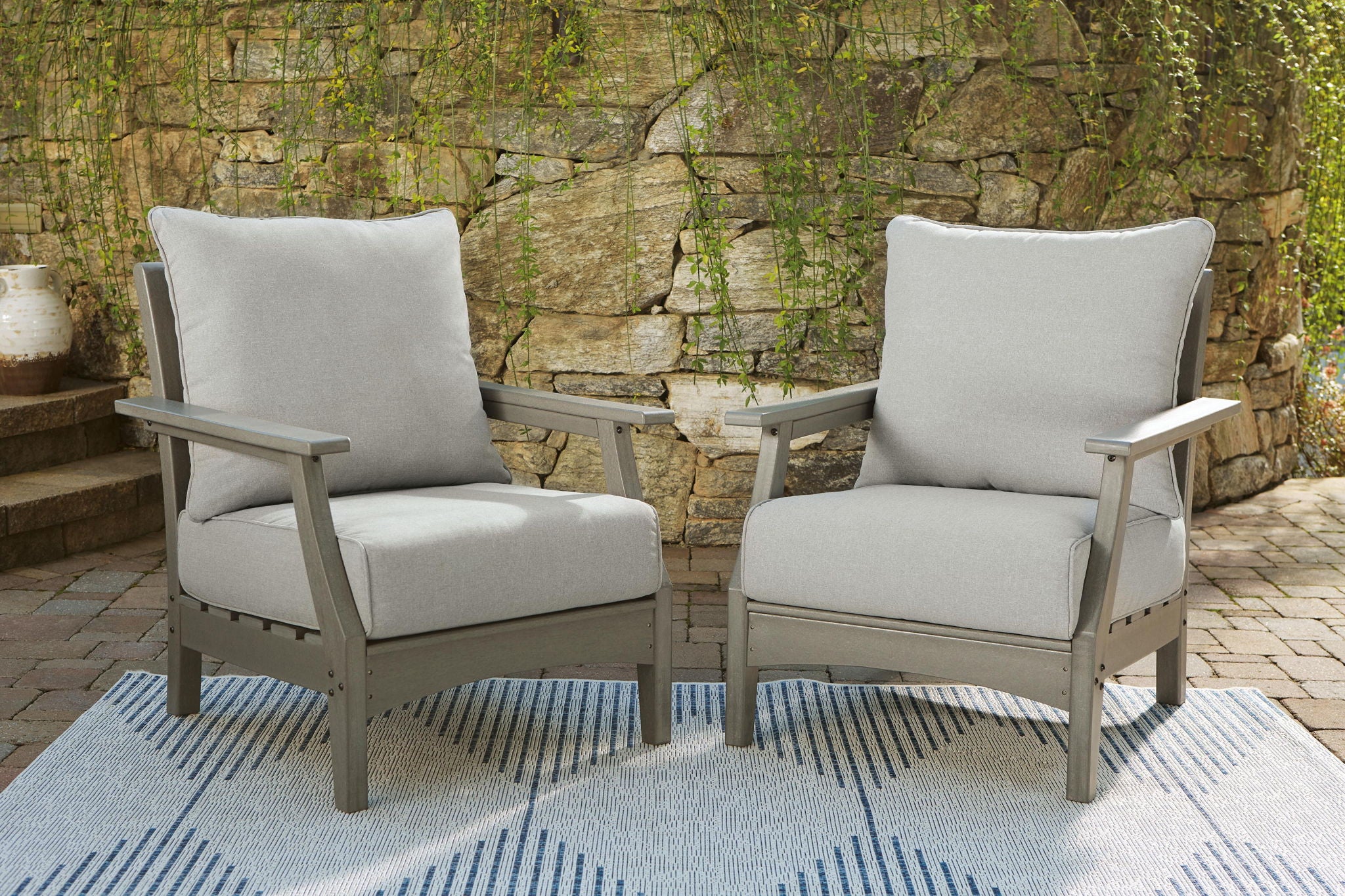 Visola - Lounge Chair w/Cushion (Set of 2) - Gray - Urban Living Furniture (Los Angeles, CA)