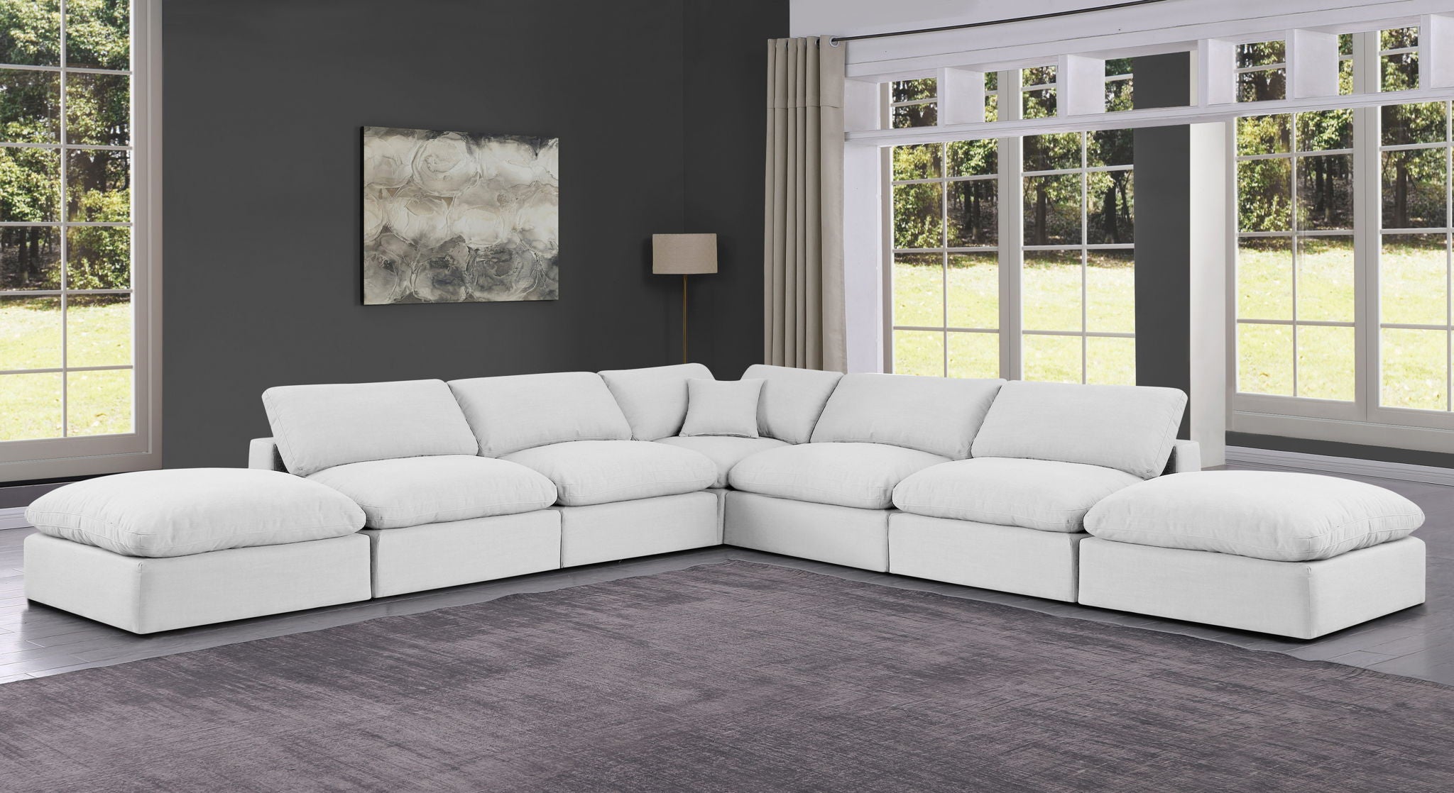 Comfy - 7 Piece Linen Modular Corner Sectional - Urban Living Furniture (Los Angeles, CA)